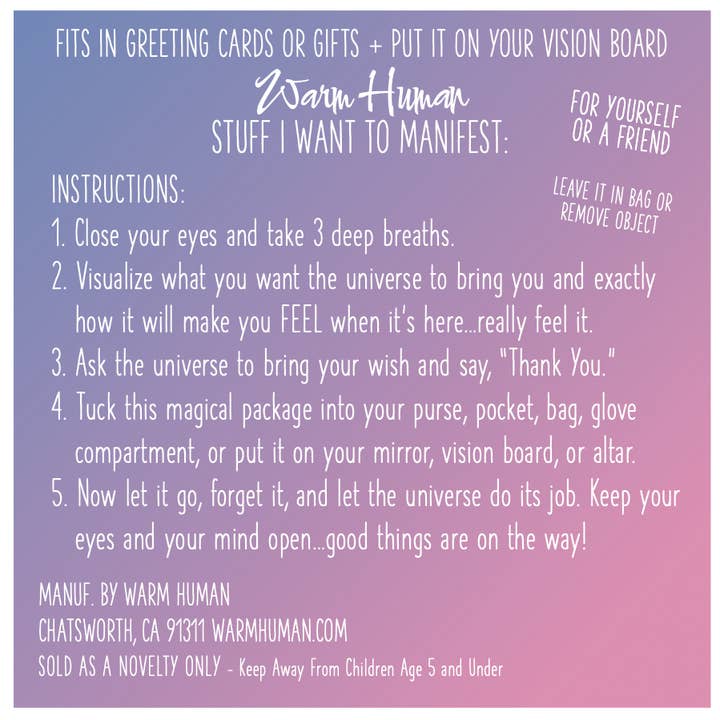 warm human - Wholesale Meditation Supplies - Stuff I Want To Manifest: A Free Mustache Ride