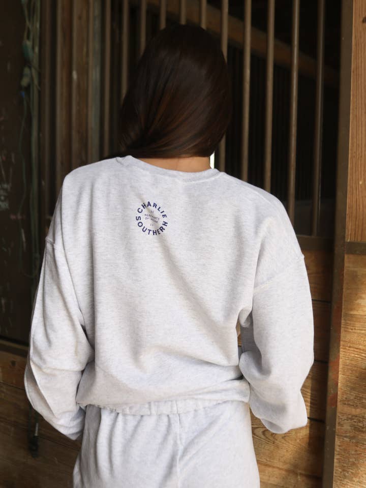CHARLIE SOUTHERN - Wholesale Graphic Sweatshirt - Women's - COUCH CLUB SWEATSHIRT - ASH3