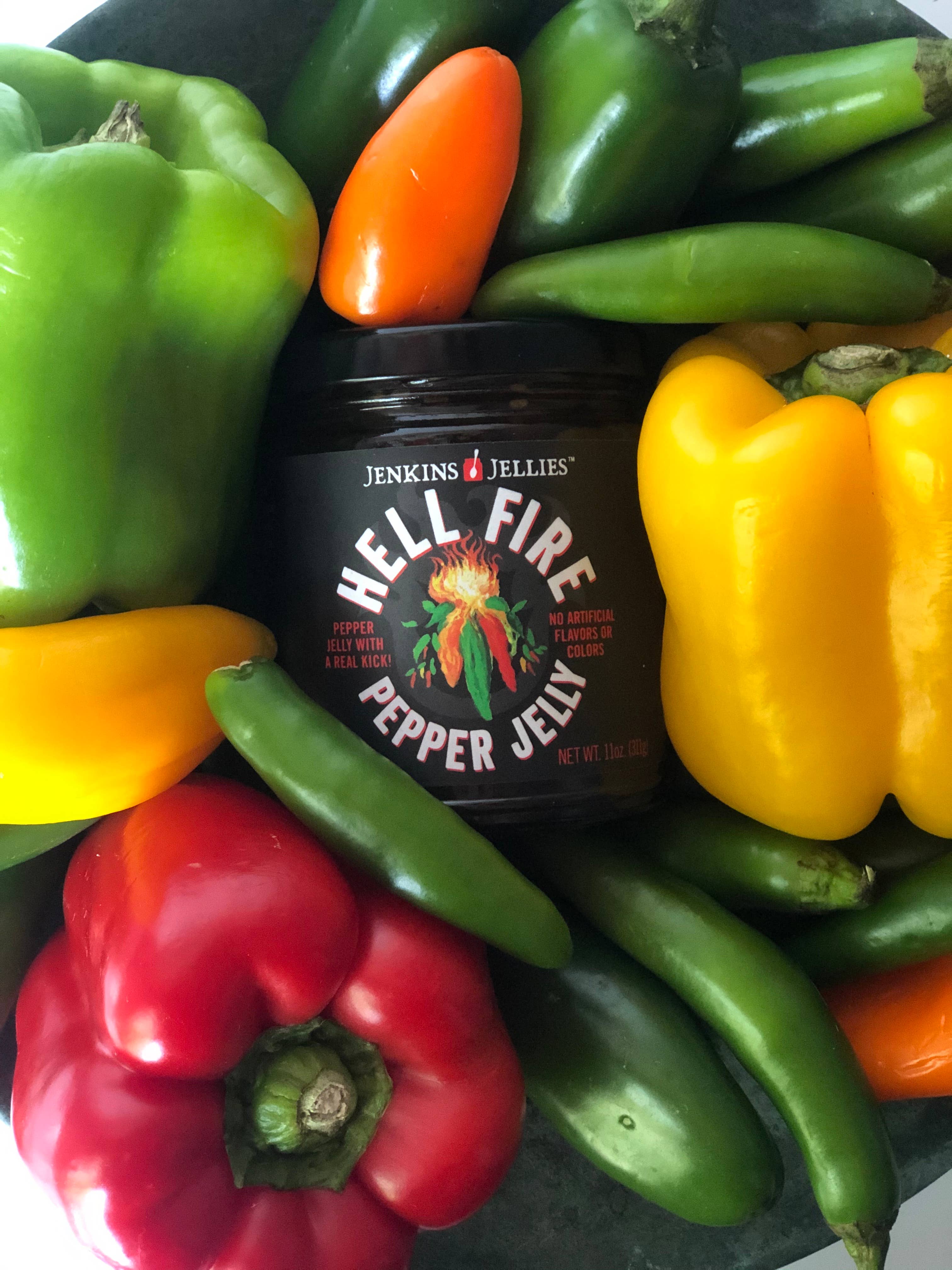 JENKINS JELLIES - Vendita all'ingrosso Marmellata/Gelatina - 11 oz Hell Fire Pepper gelatina11