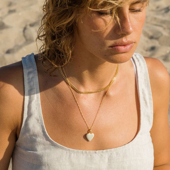 Amano Studio - Wholesale Locket Necklace - Large Enamel Heart Locket2