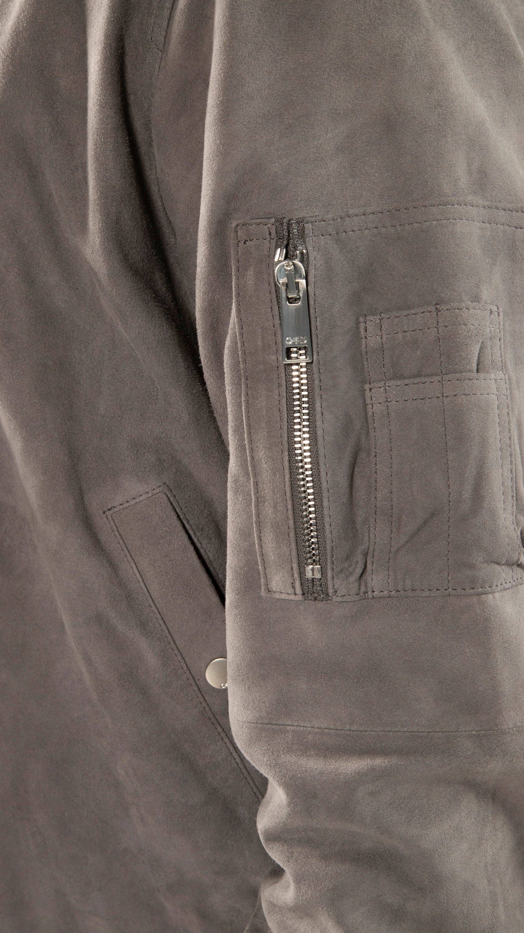 concrete Lightweight Suede Flight Jacket for wholesale on Faire4