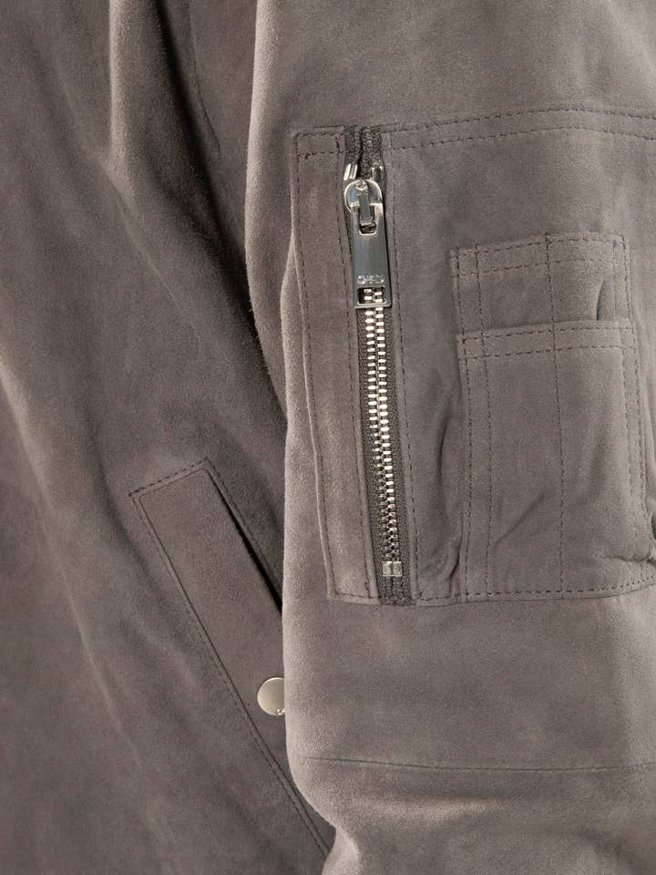 concrete Lightweight Suede Flight Jacket for wholesale on Faire4