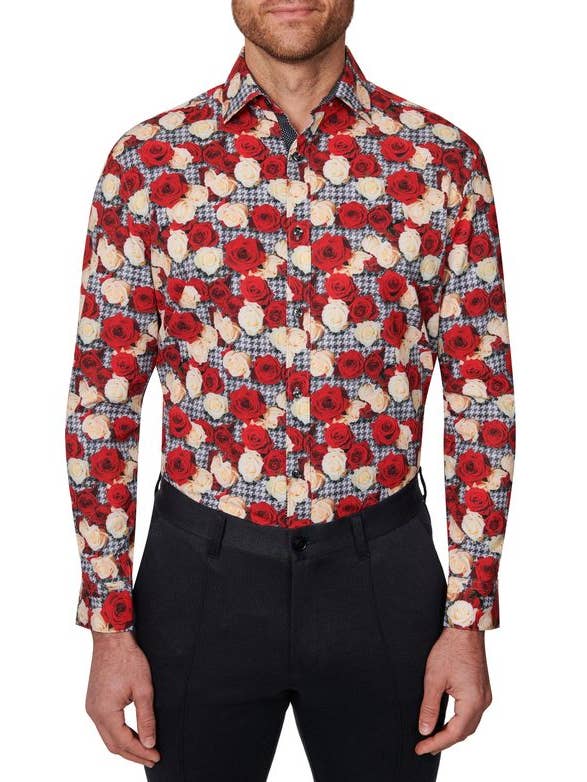 Hundtandsmönstrad rosaskjorta för wholesale av Society of Threads