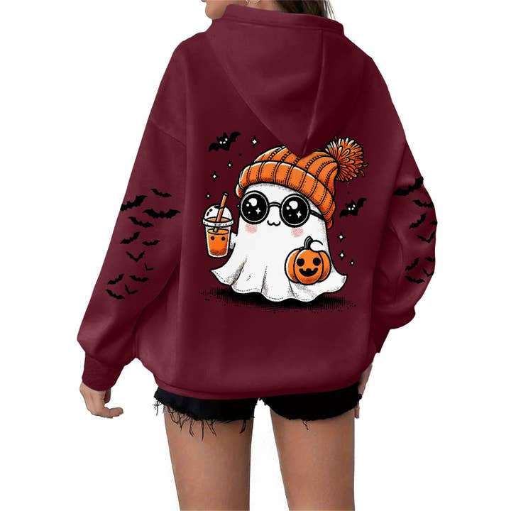 Loose Hooded Sweatshirt With Print for wholesale by MoodGold