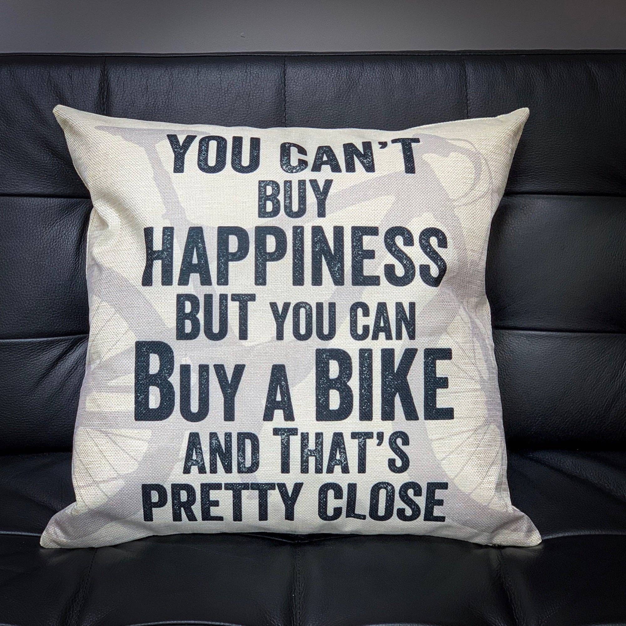 Vous ne pouvez pas acheter le bonheur mais vous pouvez acheter une housse de coussin de vélo pour la vente par EllieBeanPrints