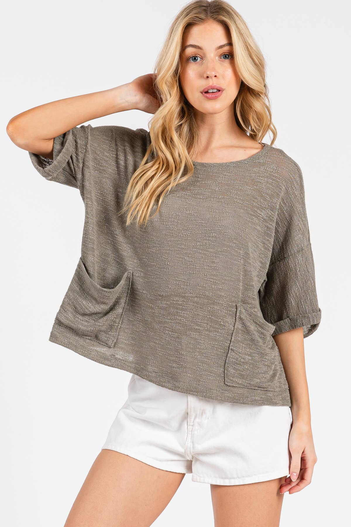 Final Touch - Venta al por mayor Túnica - Mujer - Top de Cuello Redondo de Corte Holgado - T3121418