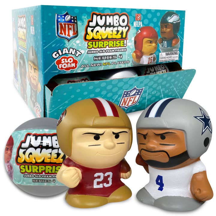 Party Animal, Inc. - Wholesale Classic Toy - Kids - NFL Jumbo Squeezy Capsule Display 2025