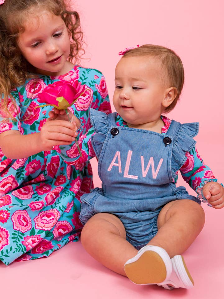 Blue Baby Girls Bright Blossoms Knit Long Sleeve Ruffle Bodysuit
for wholesale on Faire7