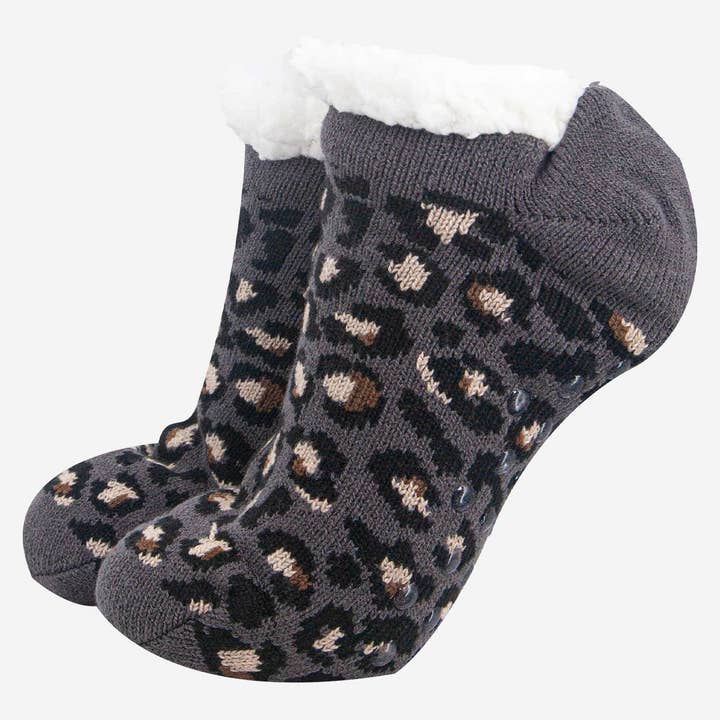Women's Short Slipper Sock- Dark Grey, Leopard and other Purchase wholesale novelty slipper. Free returns & net 60 terms on Faire trending on Faire.