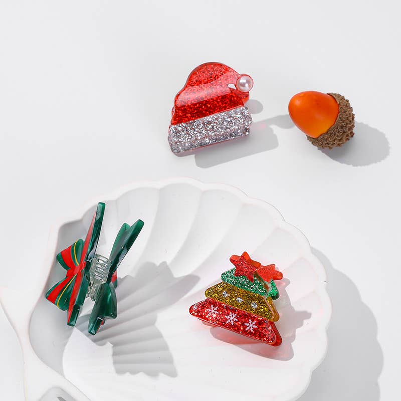 SoapElenGlen - Wholesale Hair Clip - Women's - Festive Christmas Tree & Santa Hat Hair Clips5