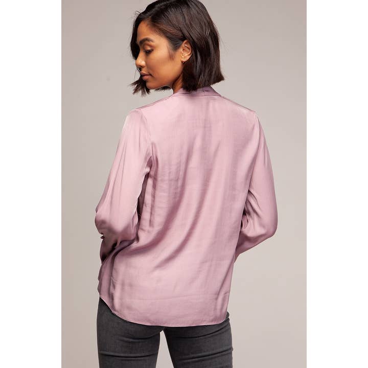 Naked Zebra Rack - Wholesale Blouse - Women's - Surplice Twisted Detail Long Sleeve Blouse2