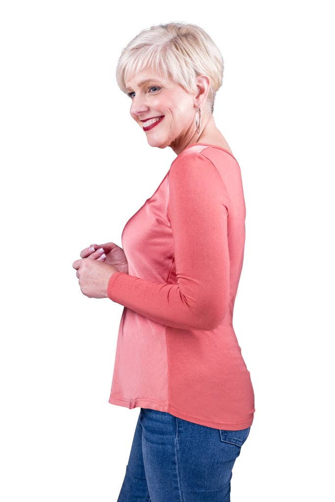 TINA Stephens Italy/Tees By Tina - Wholesale T-Shirt - Women's - Everly Viscose Sheen Top (BLS137)32