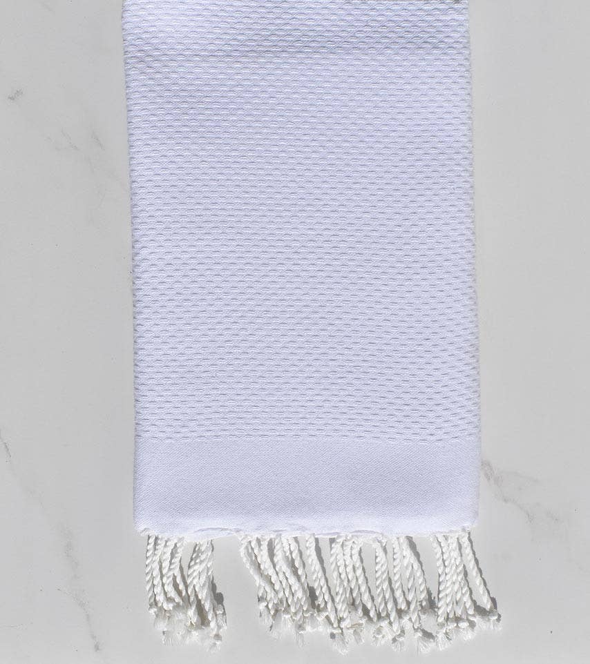 Fouta Tunisia - Wholesale Beach Towel - Fouta plain white honeycomb1
