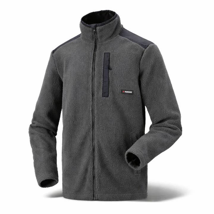 Grijze Parkside sherpa fleece herenvesten voor wholesale door NHP International