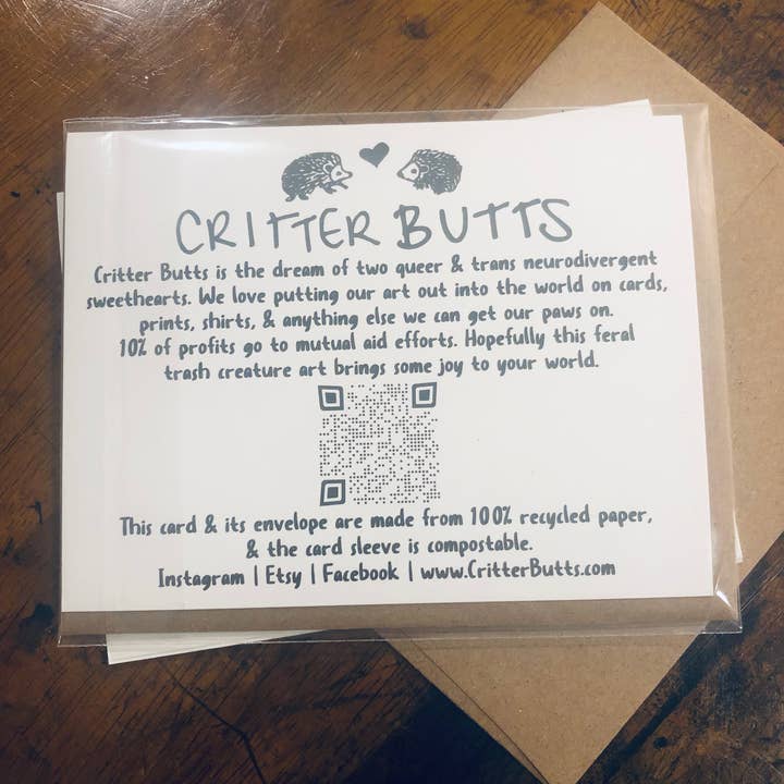 Critter Butts – Engroshandel Hverdagshilsen kort – A Rude, Queer Skunk - Lykønskningskort