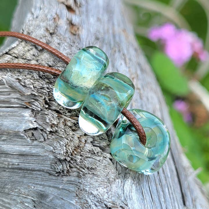 AB Glass Designs - Wholesale Beaded/Pearl Necklace - Ocean Breeze Chunky Glass Lampwork Bead Necklace