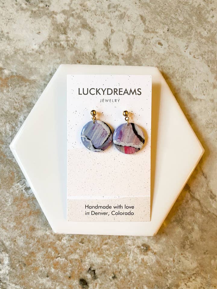Clay Earrings- The Small Circle- Hypoallergenic- Lightweight - Handmade- Statement Jewelry 16 for wholesale by LuckyDreams
