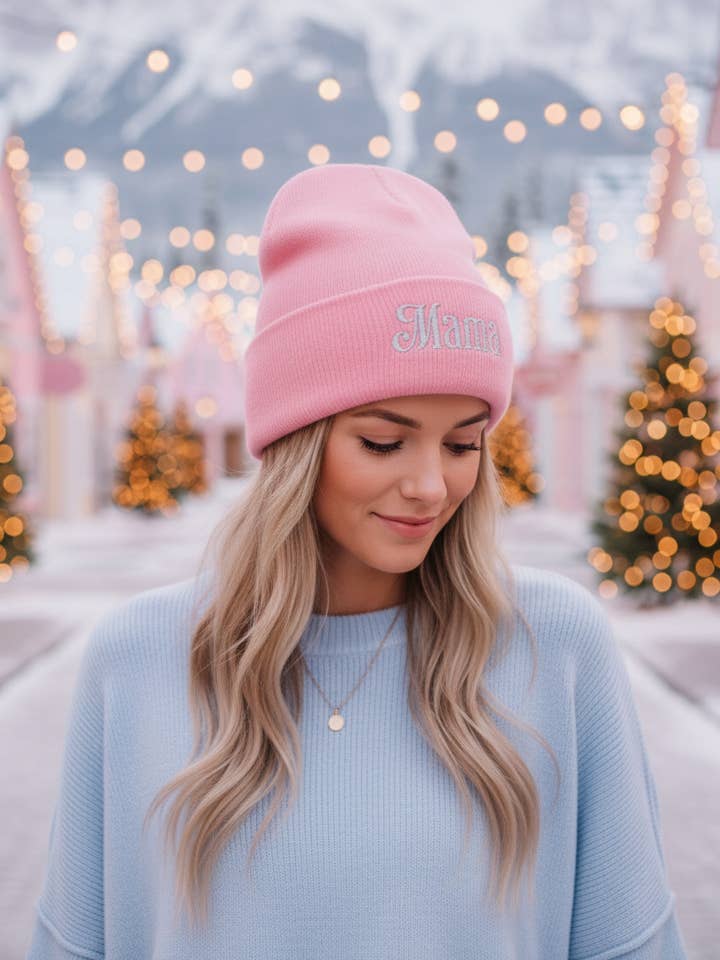 Gorro com Dobra Petal Pink Mama por atacado de Pearly Peach