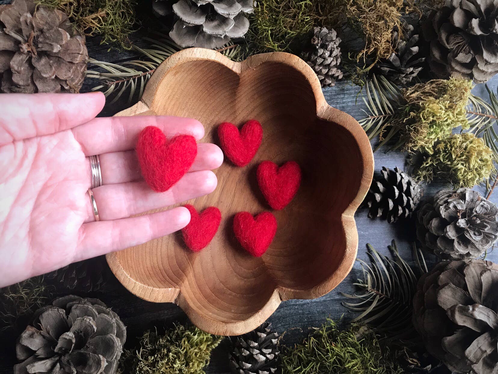House of Moss - Wholesale Decorative Tabletop Object - Wool Heart | Felted Wool Mini Decor | 23 Colors24