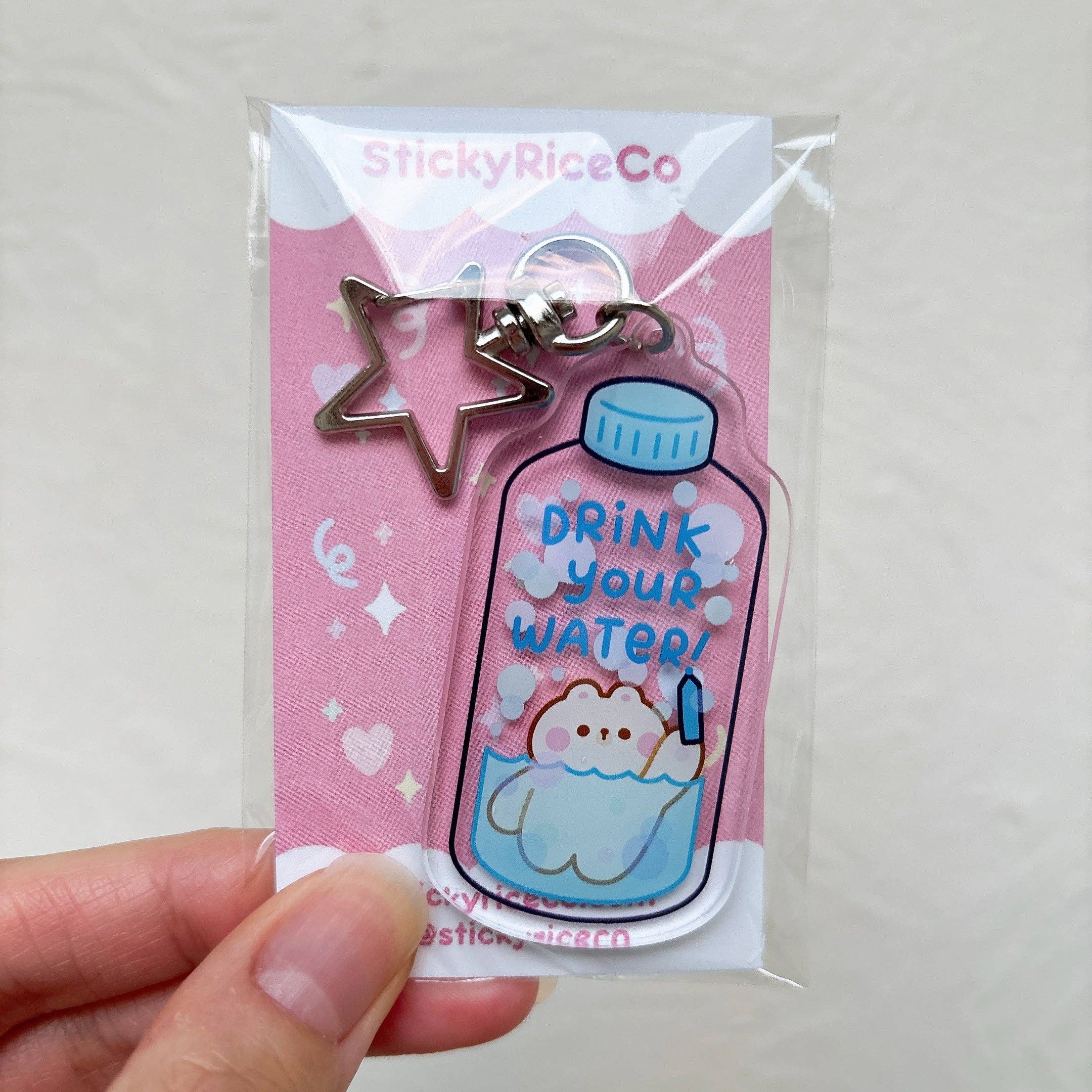 StickyRiceCo - Vente Porte-clés – femme - Porte-clés en acrylique Funny Drink2