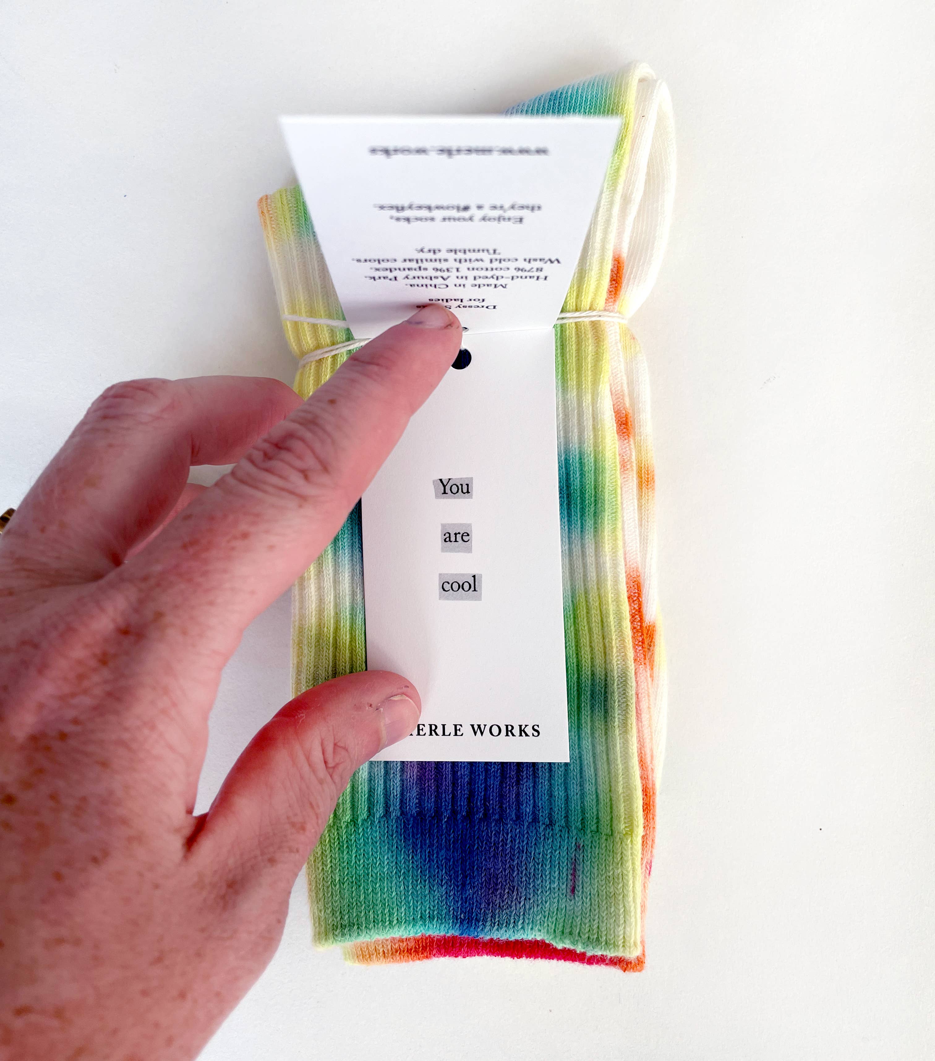 Merle Works - Wholesale Socks - Unisex - Rainbow Brite Tie-dyed Dressy Socks4