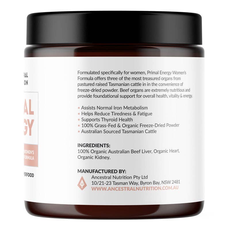 Ancestral Nutrition Pty Ltd - Wholesale Oral Supplement/Vitamin - Primal Energy Women - Grass Fed Beef Organ Powder (Box of 6)3