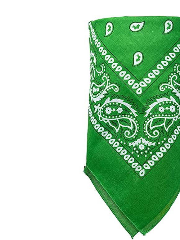 Bandanas aus Baumwolle mit Paisleymuster: Kelly Green für den Großhandel von Funky Junque