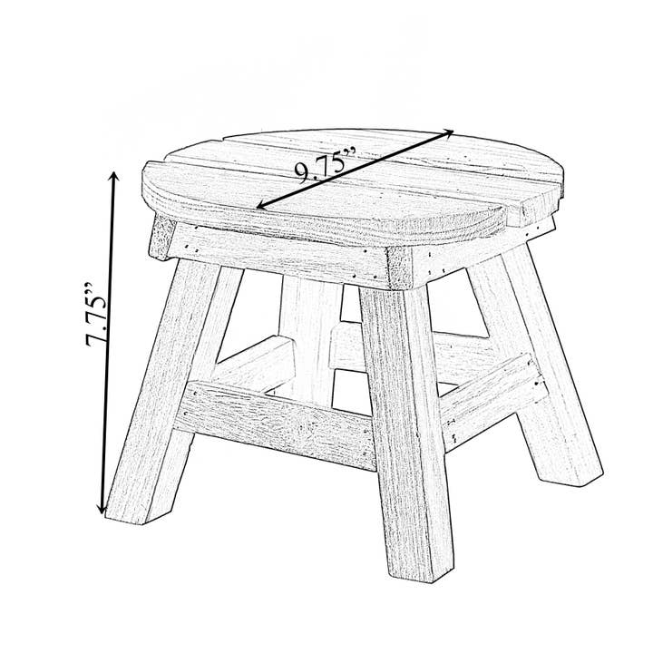 Quickway Imports - Wholesale Stool - Decorative Antique Wood Style Natural Wooden Accent Stool
