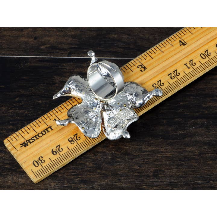 AK Brand - Wholesale Cocktail/Statement Ring - Impatiens Pink Rose Petals Flower Ring2