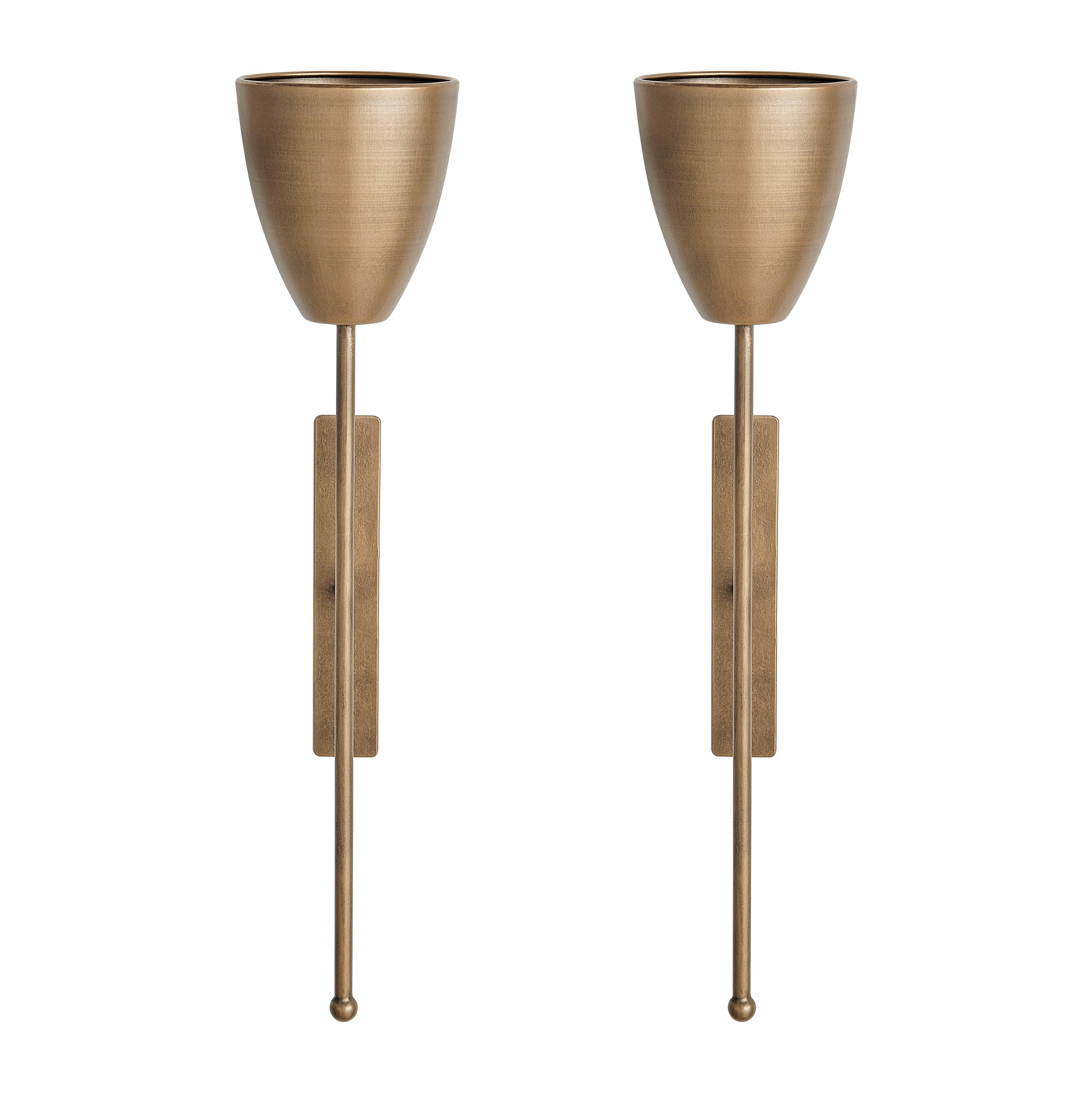 Danya B - Wholesale Sconce - Antique Brass Wall Candle Sconces (Set of 2)9