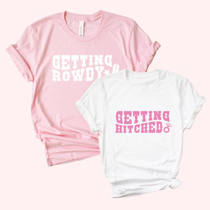 Getting Hitched/Rowdy Shirt krijgen voor wholesale door Sprinkled With Pink