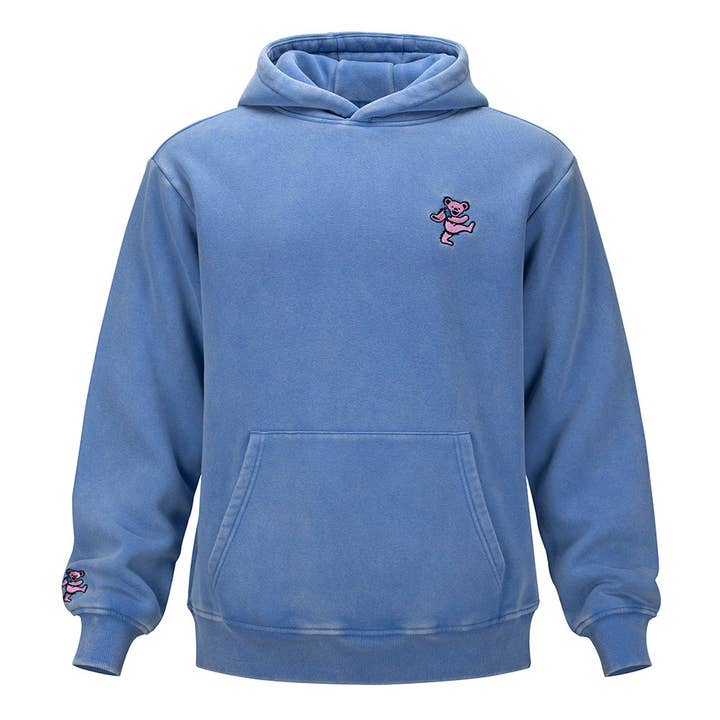 Grateful Dead | Pullover Hoodie | Acid wash Pink Bear in Blue for wholesale by Section 119