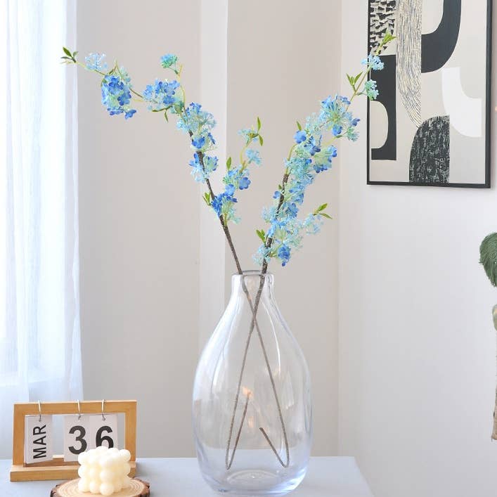 ACNITE(We cover U.S. import duties) - Vente Fleurs artificielles - Neige artificielle saule Fleur violette décoration maison/mariage8