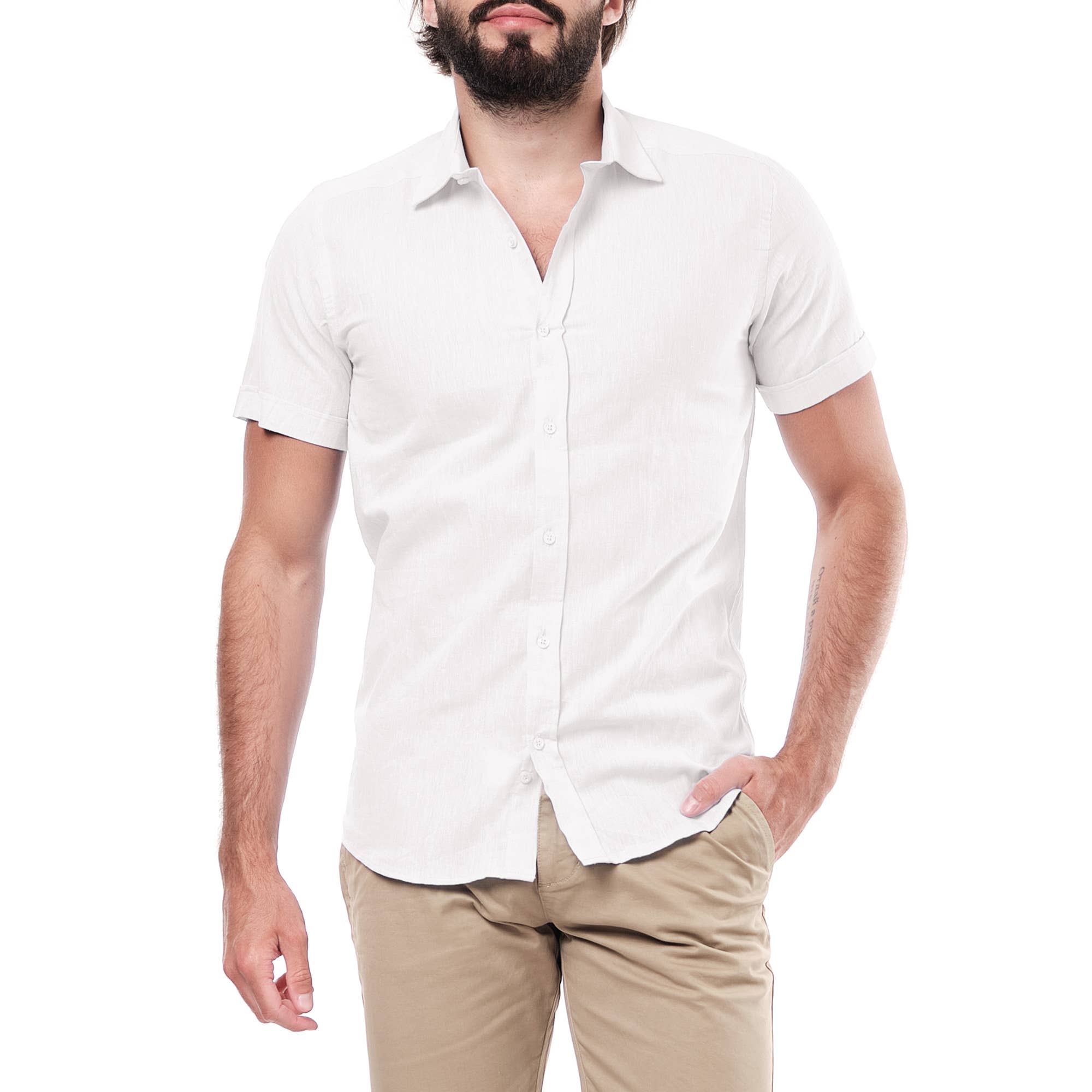 WEISS Einfarbiges Hemd ZARAEL-WEISS (S-XXL) für den Großhandel auf Faire0