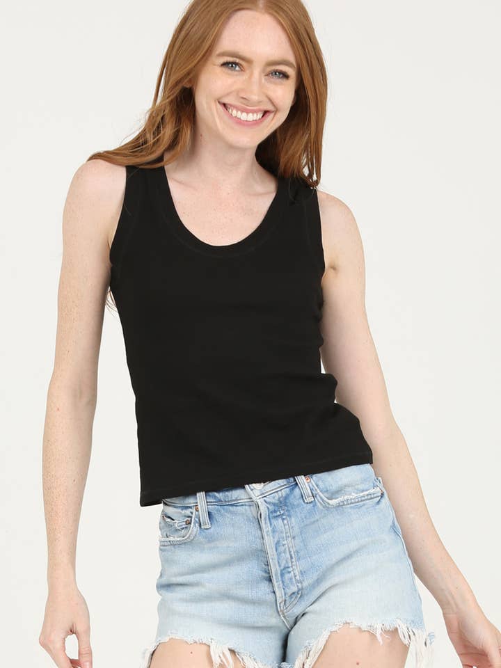 DÉBARDEUR À COL ROND EN TRICOT CÔTELÉ X2DE9-ASIS pour la vente par ANGIE