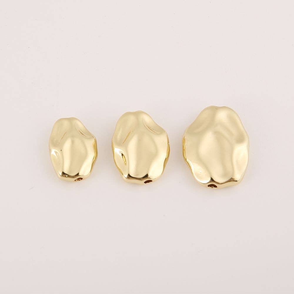 Beads Creation - Venta al por mayor Cuentas - Perlas espaciadoras de forma irregular chapadas en oro, BD1553