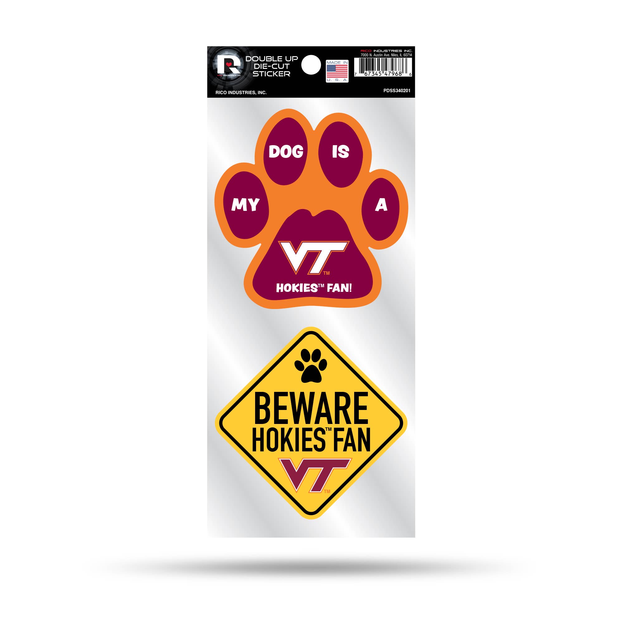 Rico Industries - Wholesale Sticker - Virginia Tech Team Pet Sticker Set0