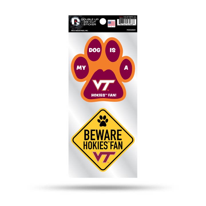 Rico Industries - Wholesale Sticker - Virginia Tech Team Pet Sticker Set
