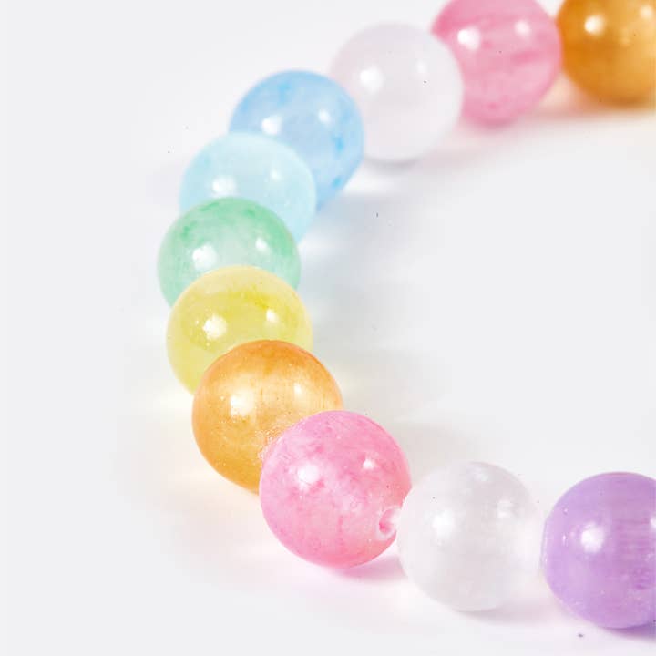 Regnbuefarvet gipssten perlearmbånd, BR083 for engroshandel hos findings4uGem