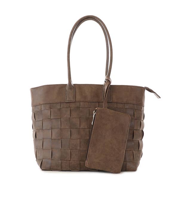 22 Tote - Wholesale Tote Bag - Women's - Woven Tote with Detachable Wristlet Pouch1