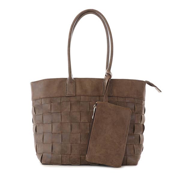 22 Tote - Wholesale Tote Bag - Women's - Woven Tote with Detachable Wristlet Pouch1