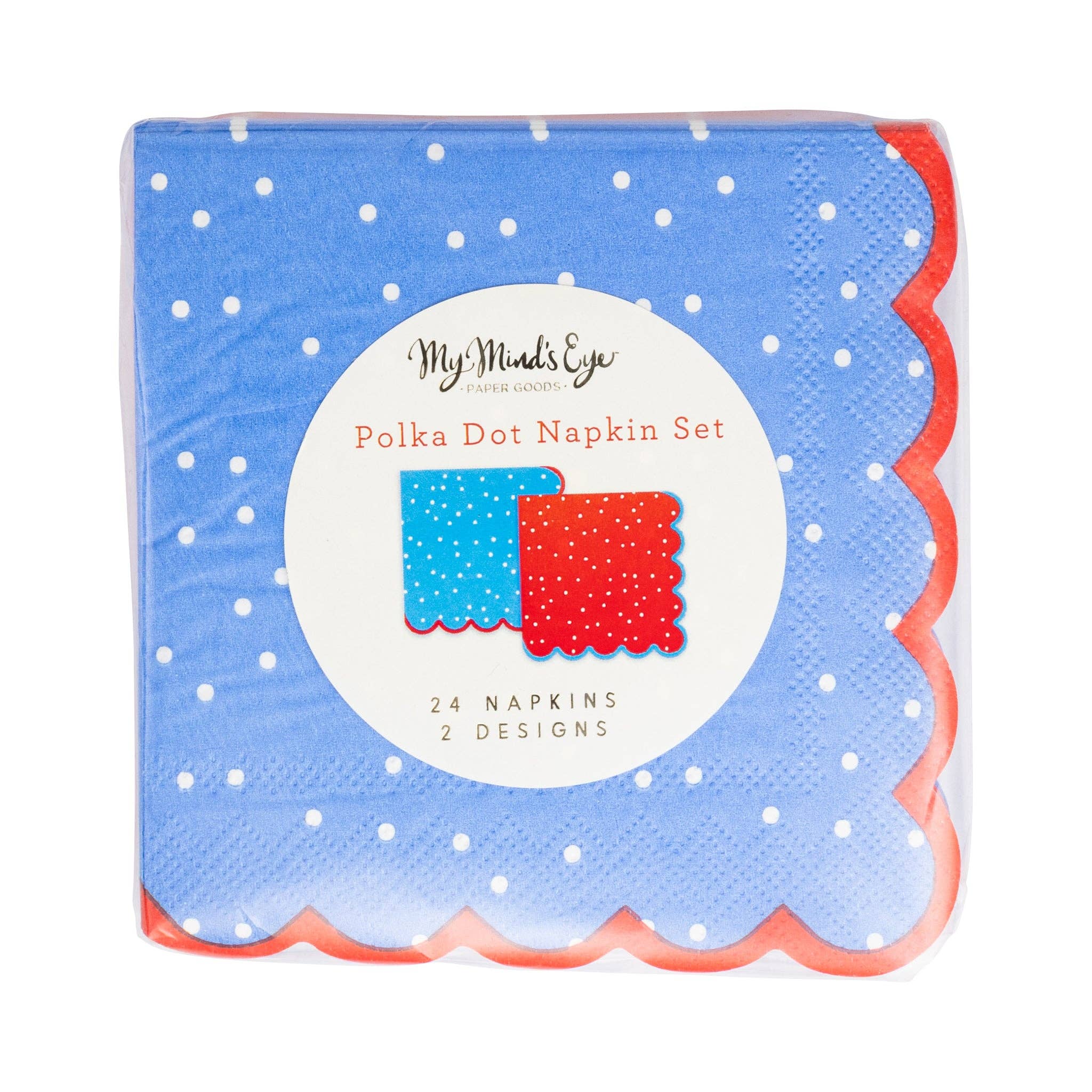 My Mind’s Eye - Wholesale Disposable Napkin - FLA1138 - Americana Polka Dot Cocktail Napkin Set2