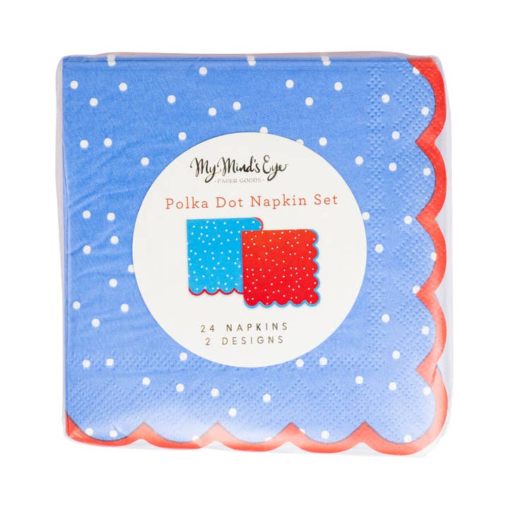 My Mind’s Eye - Wholesale Disposable Napkin - FLA1138 - Americana Polka Dot Cocktail Napkin Set2