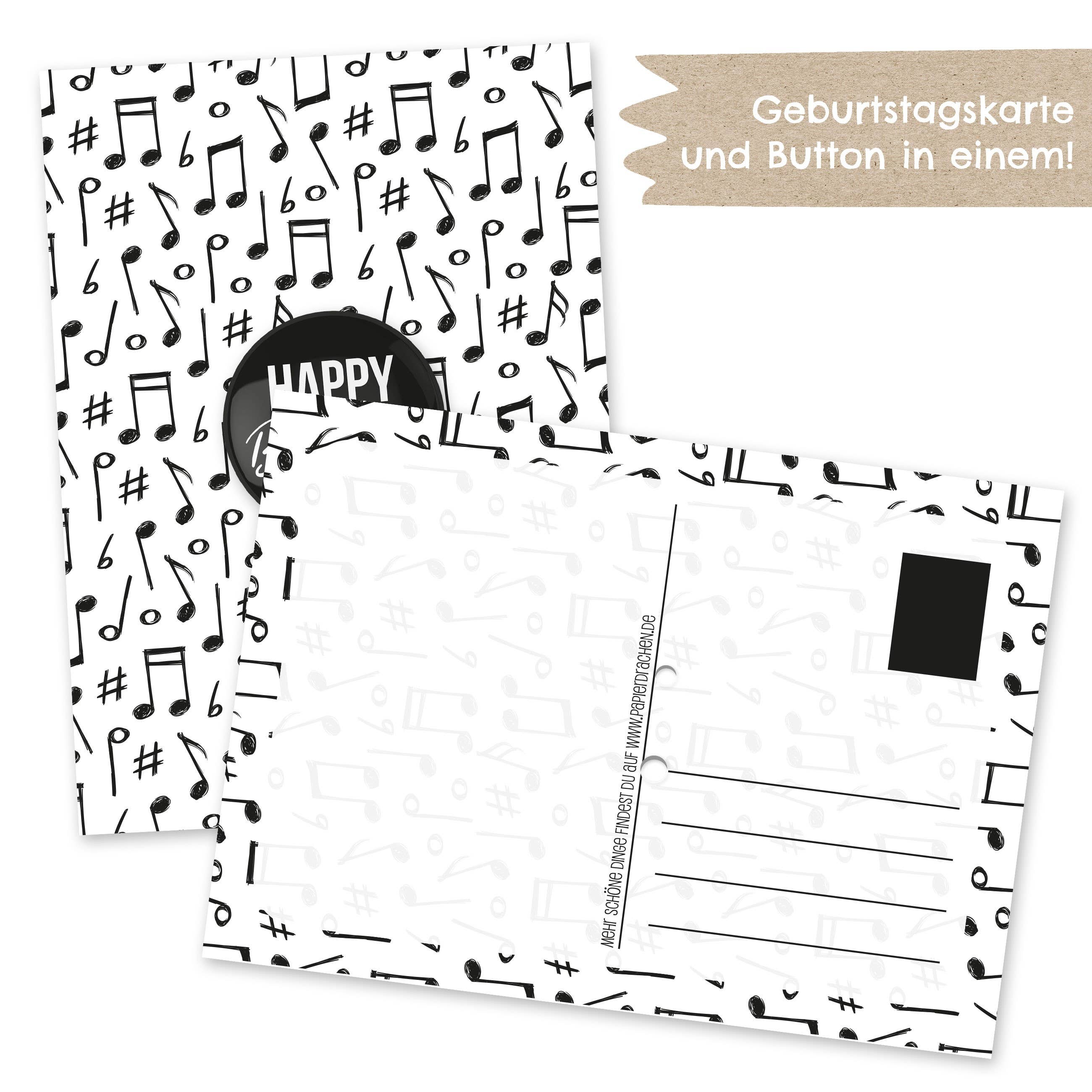 Papierdrachen - Wholesale Postcard - postcard + single button - set 150