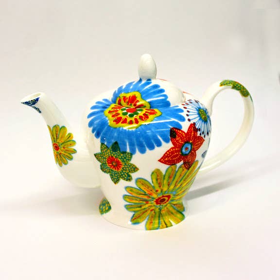 Flower Power two cup Tea Pot for wholesale by Rob Turner THE ART OF TABLEWARE