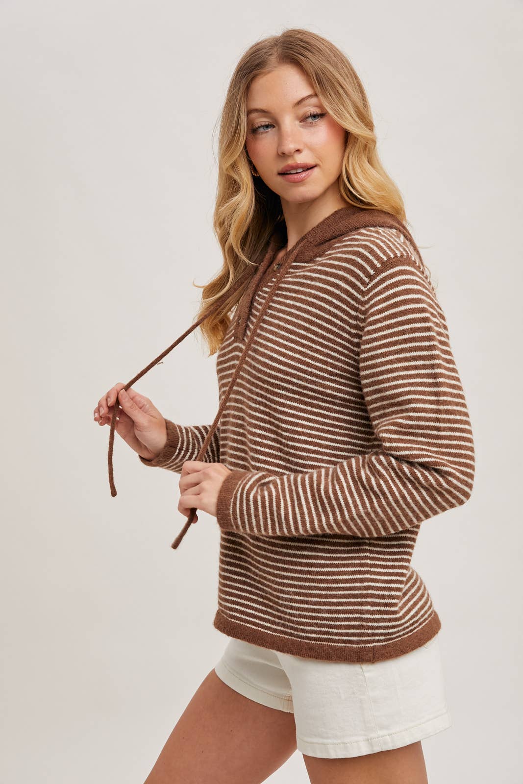 Bluivy - Wholesale Hoodie - Women's - HENLEY SWEATER WITH HOODIE13