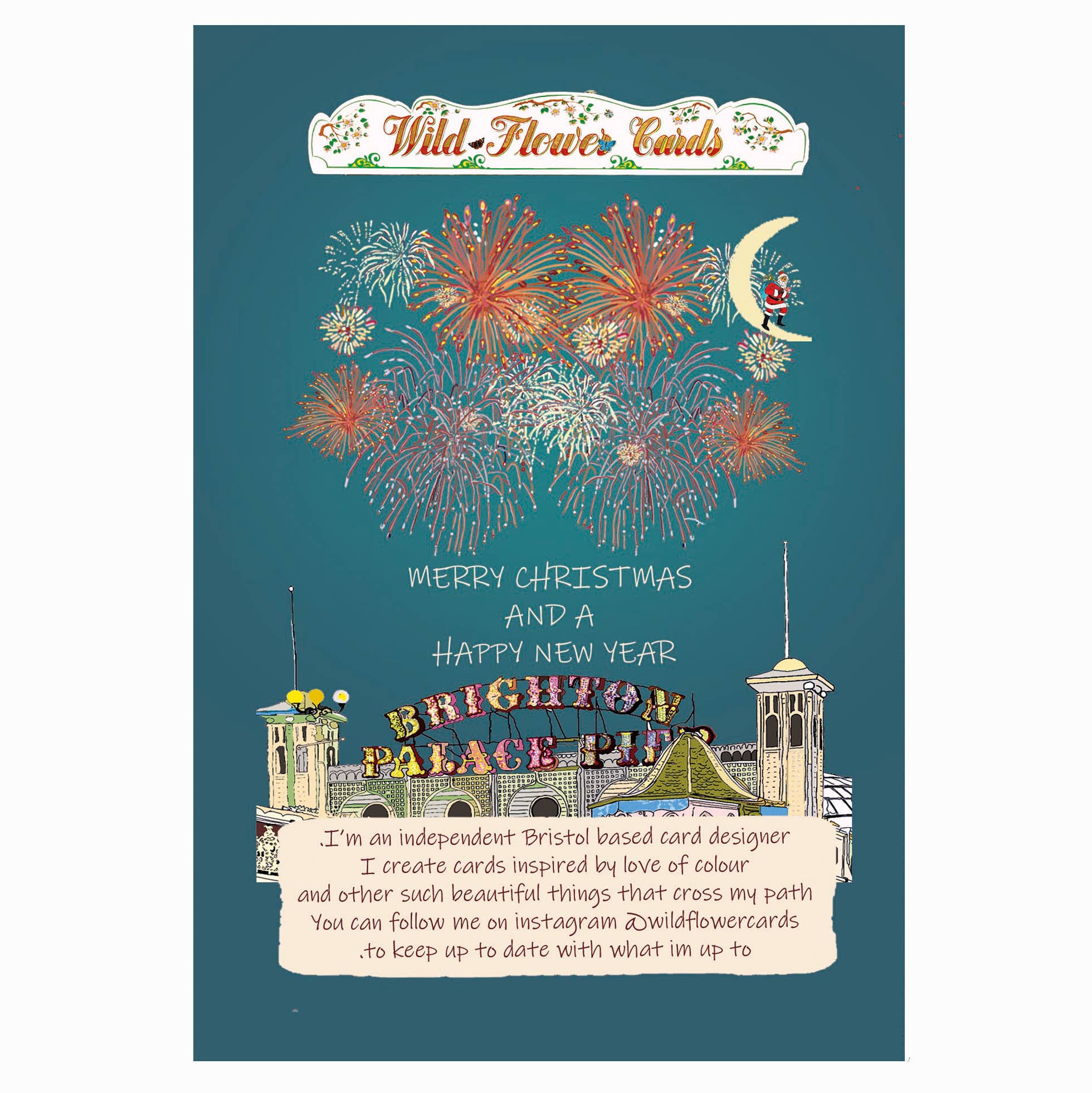 Wildflower cards – wholesale Everyday greeting card – Merry Christmas and Happy New year From Brighton1