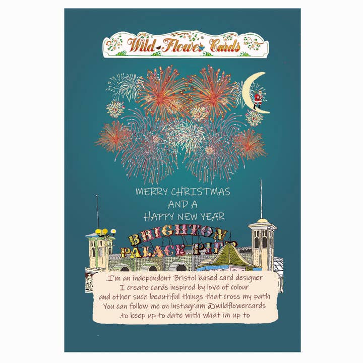 Wildflower cards – wholesale Everyday greeting card – Merry Christmas and Happy New year From Brighton1