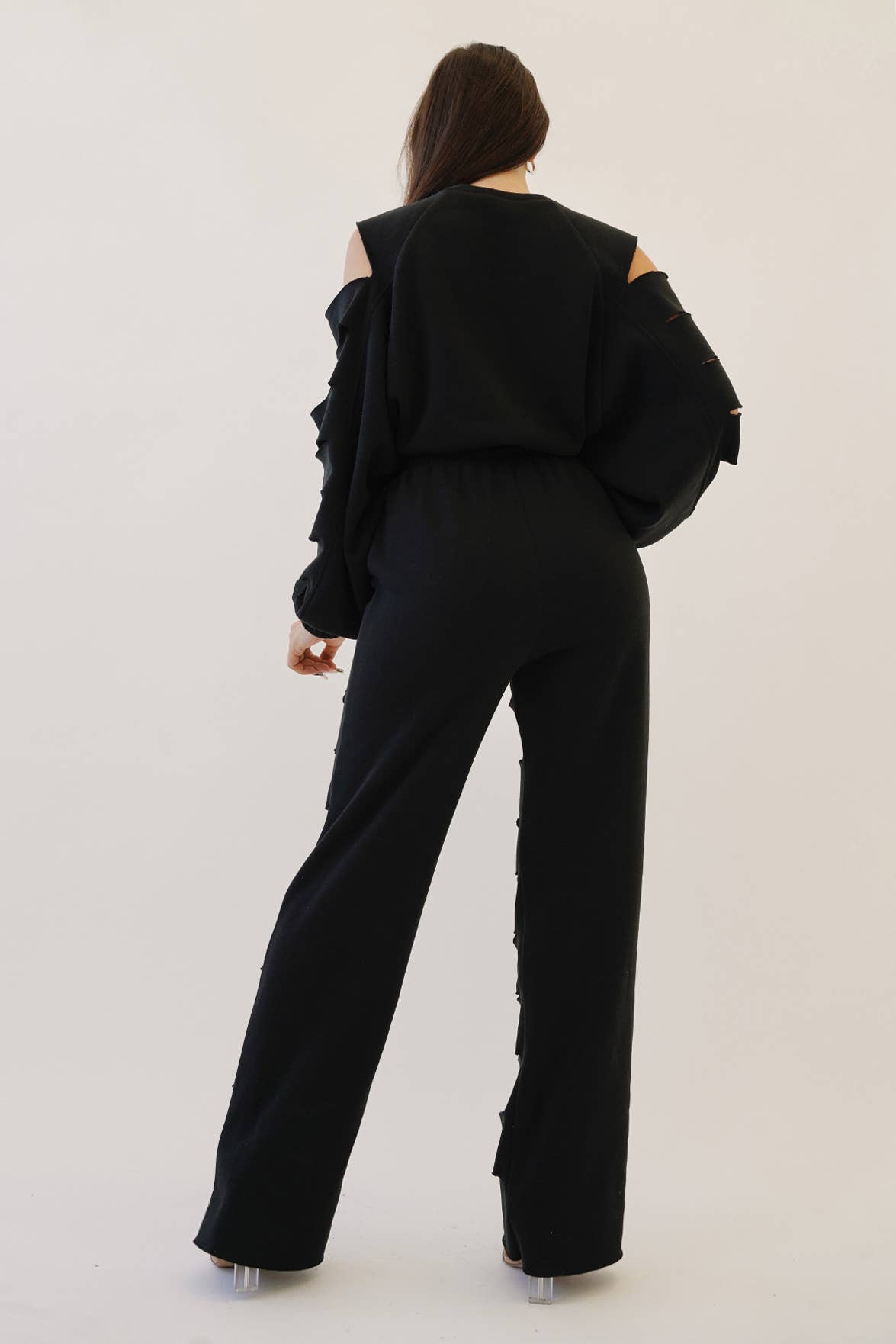 No Vacancy - Wholesale Pants - Women's - Cut out legs fleece straight pants5