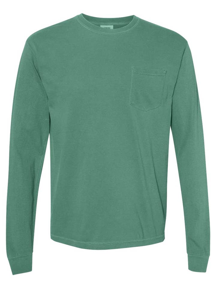 MYES BULK APPAREL - Wholesale T-Shirt - Unisex - Comfort Colors 100% Cotton Long Sleeve Pocket Unisex Shirt22
